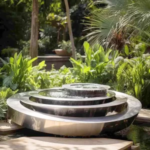 نافورة مياه ستانلس ستيل موديل دوائر